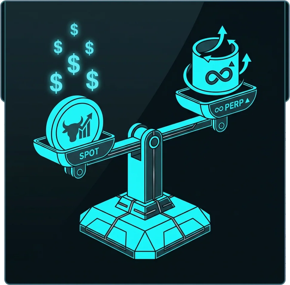 Balance scale of spot and perp